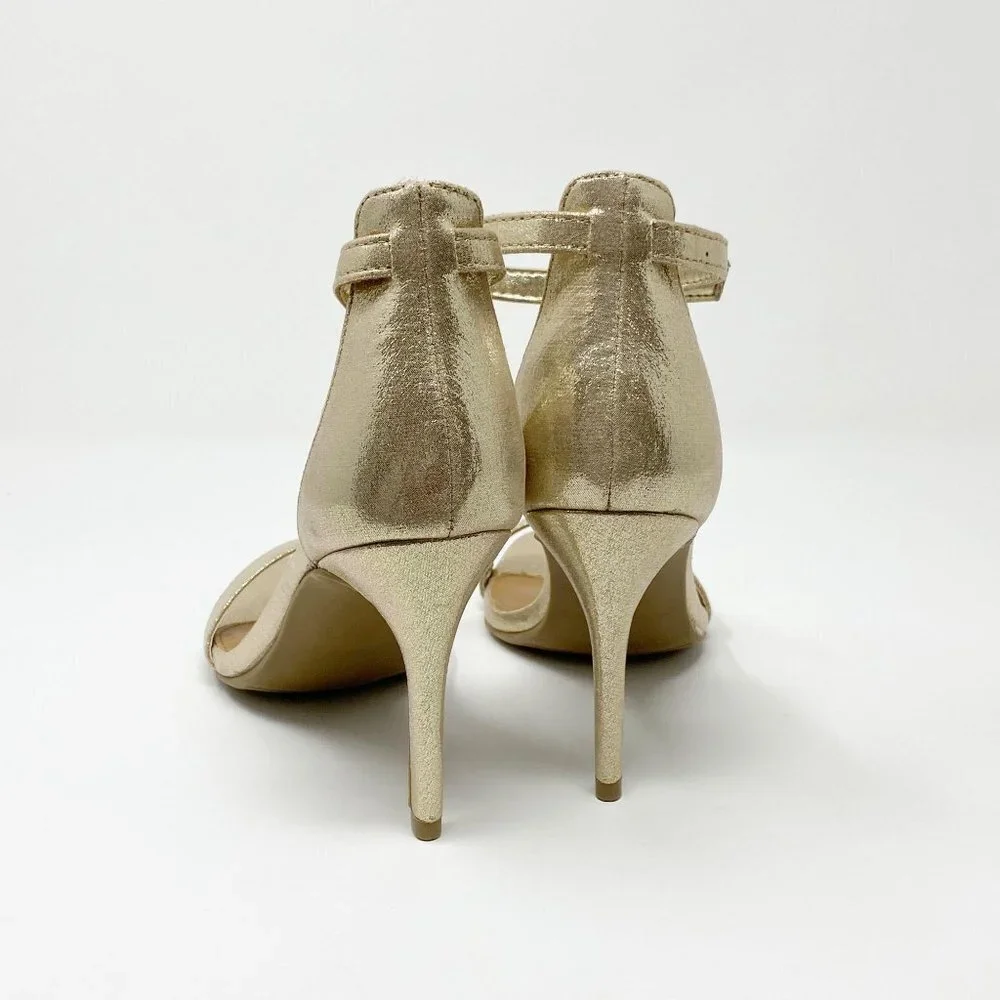 Gold Open Toe Sandals Size 7.5 by Material Girl NEW - Picture 3 of 9